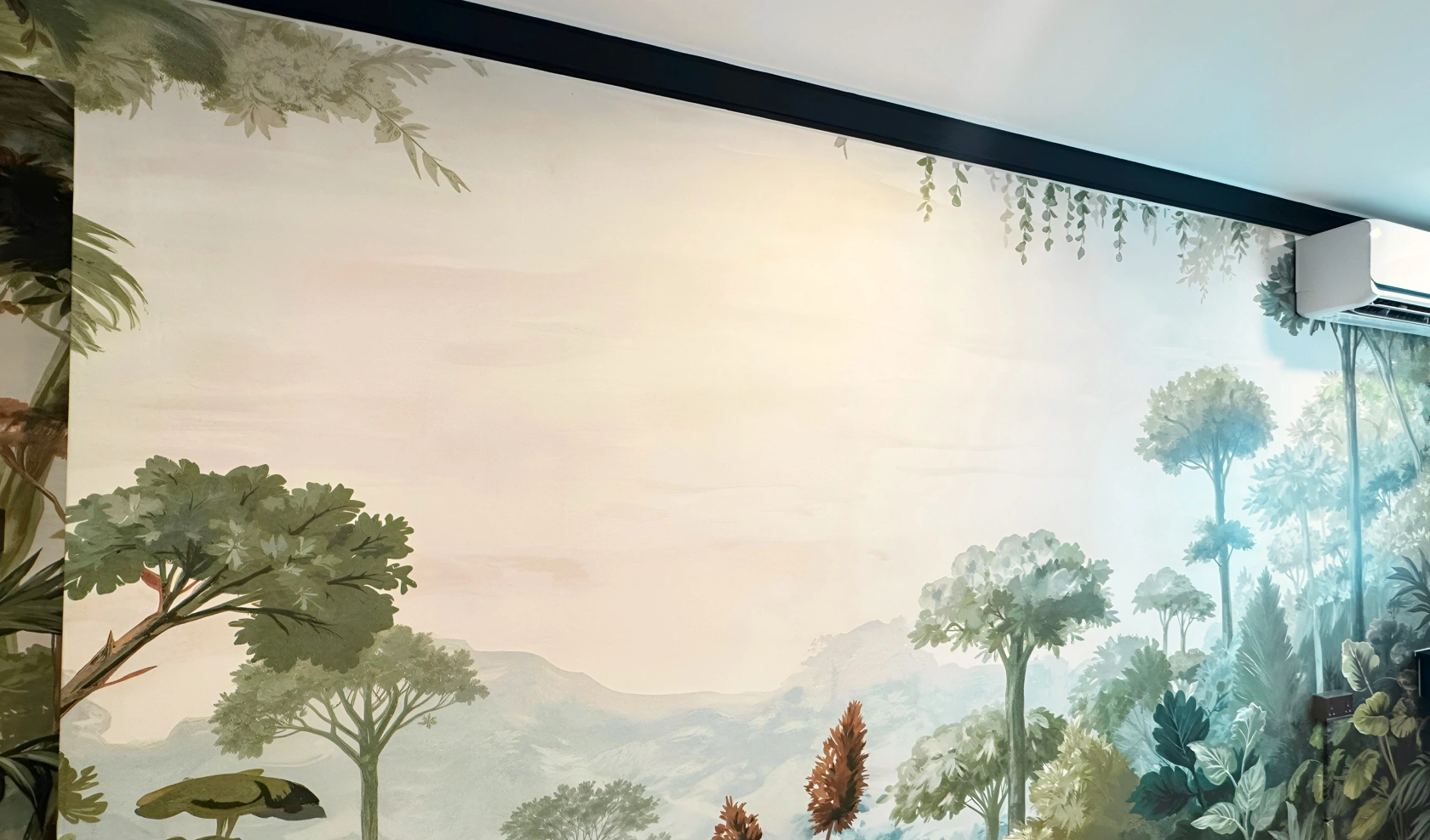 Forest mural wallpaper at bedroom